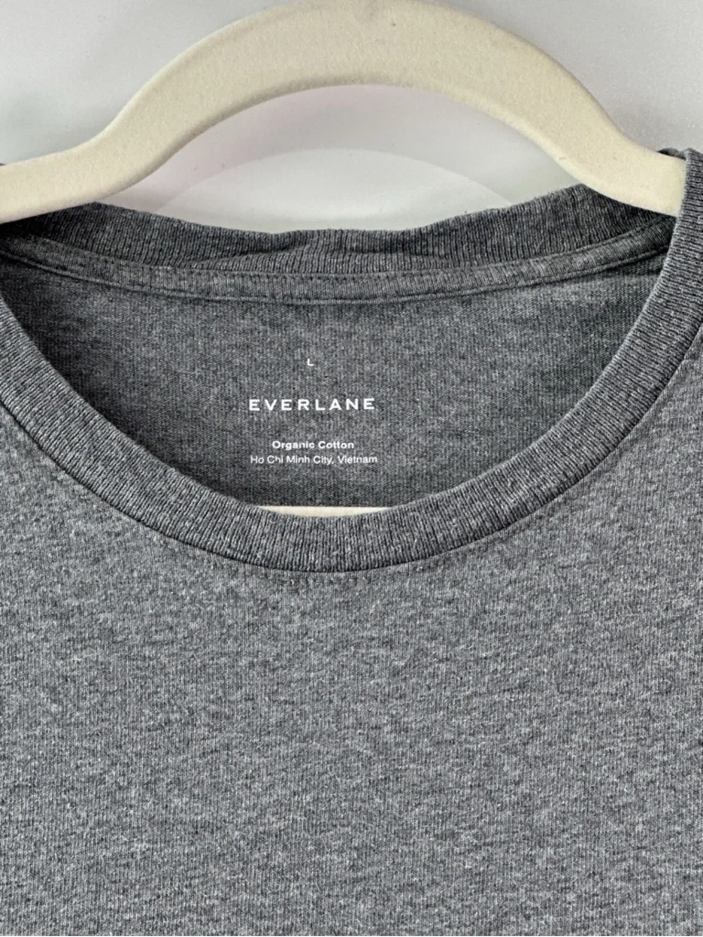 Everlane Men's Premium Weight Crewneck Tee Organic Cotton Heather Grey Large - Picture 4 of 9